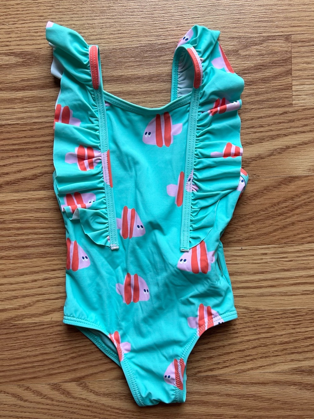 Hering Baby 3-6 Months Swimsuit Teal With Fishes